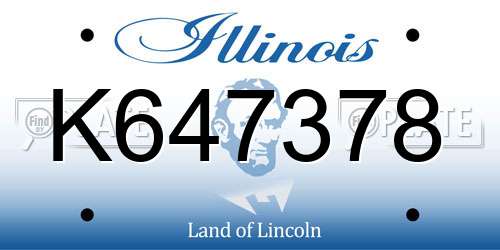 K647378 Illinois License Plate