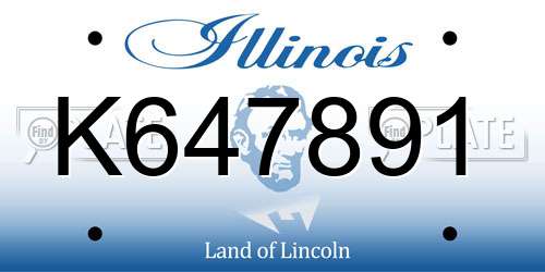 K647891 Illinois License Plate