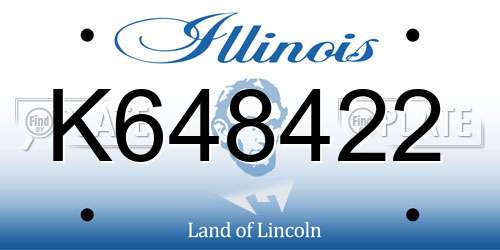 K648422 Illinois License Plate