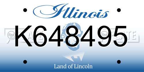 K648495 Illinois License Plate