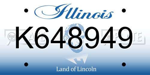 K648949 Illinois License Plate