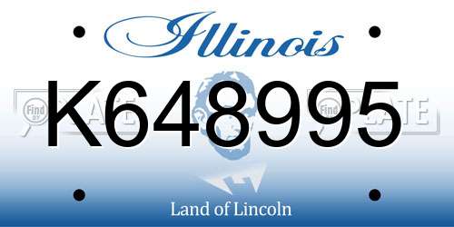 K648995 Illinois License Plate