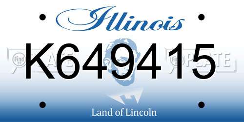 K649415 Illinois License Plate