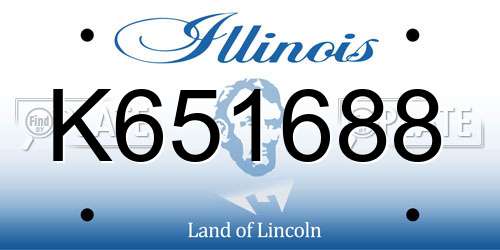 K651688 Illinois License Plate