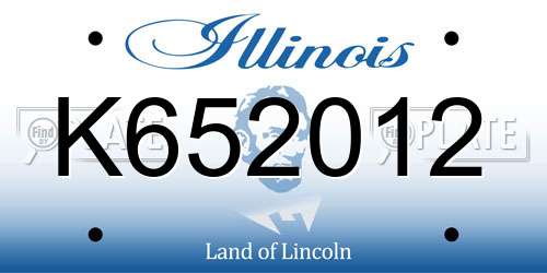 K652012 Illinois License Plate