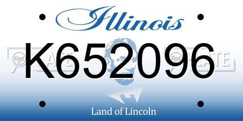 K652096 Illinois License Plate