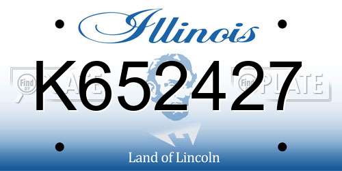 K652427 Illinois License Plate