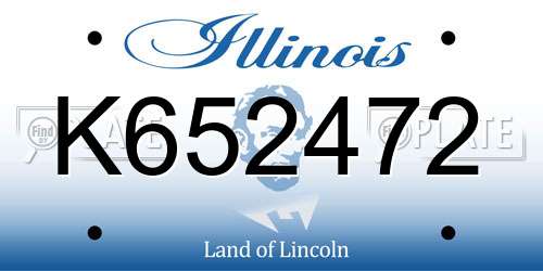 K652472 Illinois License Plate