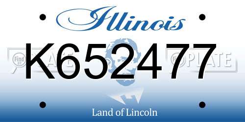 K652477 Illinois License Plate