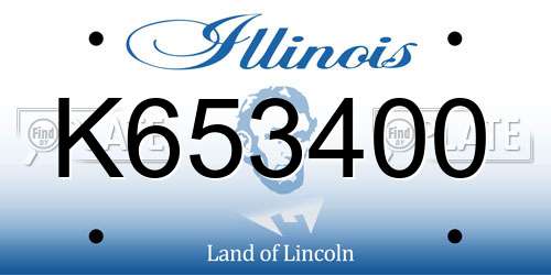 K653400 Illinois License Plate