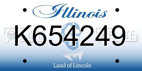 K654249 Illinois License Plate