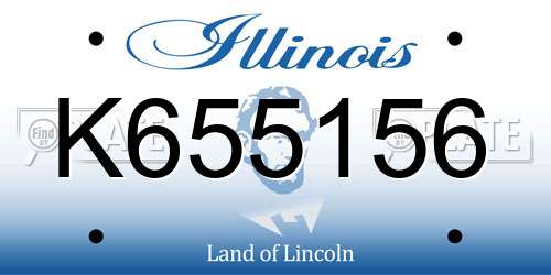 K655156 Illinois License Plate