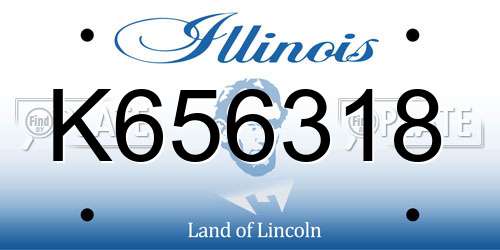 K656318 Illinois License Plate