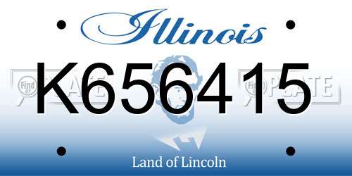 K656415 Illinois License Plate