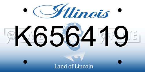 K656419 Illinois License Plate
