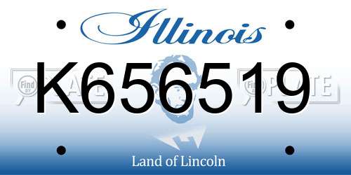 K656519 Illinois License Plate