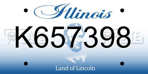 K657398 Illinois License Plate