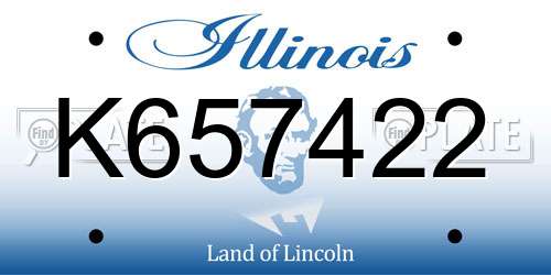 K657422 Illinois License Plate