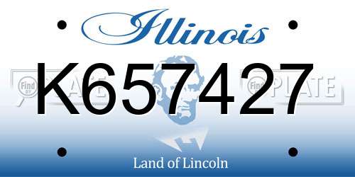 K657427 Illinois License Plate