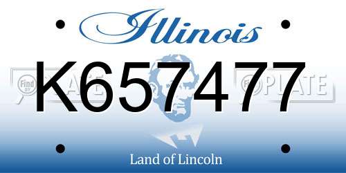 K657477 Illinois License Plate