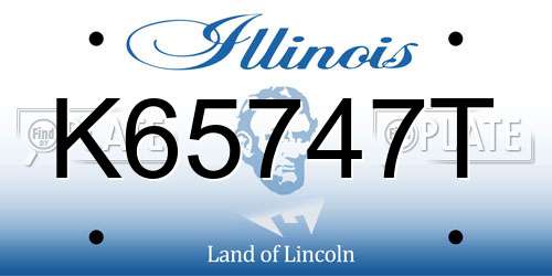 K65747T Illinois License Plate