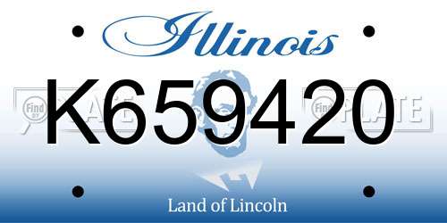 K659420 Illinois License Plate