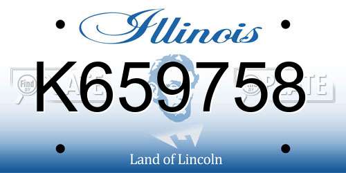 K659758 Illinois License Plate