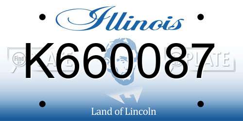 K660087 Illinois License Plate