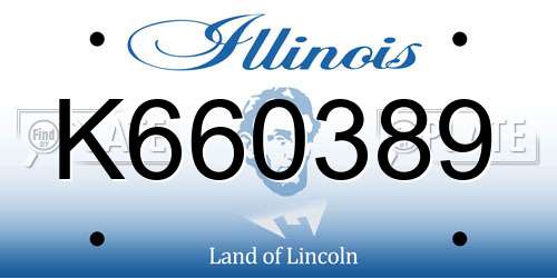 K660389 Illinois License Plate