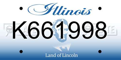 K661998 Illinois License Plate