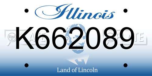 K662089 Illinois License Plate