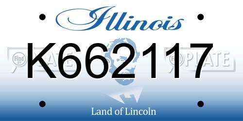 K662117 Illinois License Plate