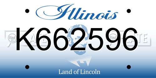 K662596 Illinois License Plate