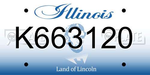 K663120 Illinois License Plate