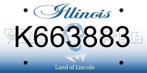 K663883 Illinois License Plate