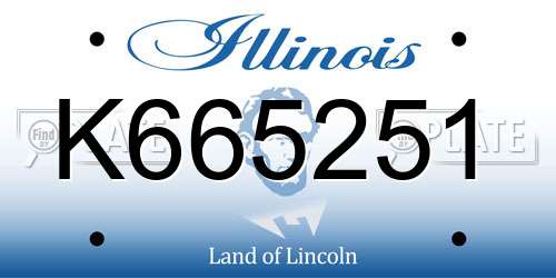 K665251 Illinois License Plate