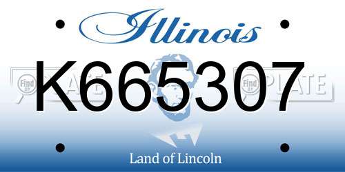 K665307 Illinois License Plate