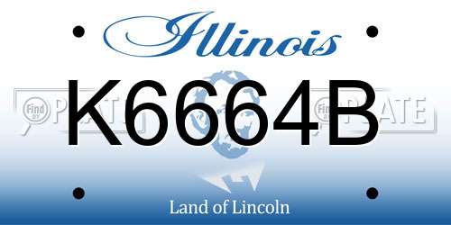 K6664B Illinois License Plate
