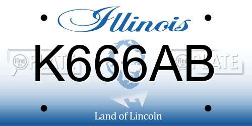 K666AB Illinois License Plate