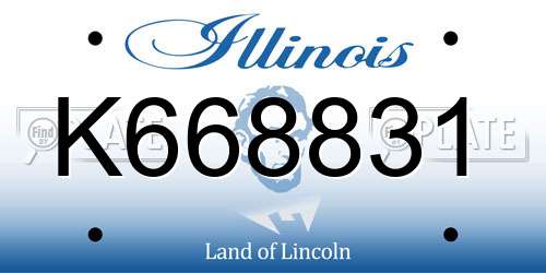 K668831 Illinois License Plate
