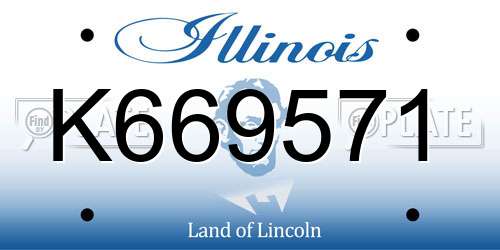 K669571 Illinois License Plate