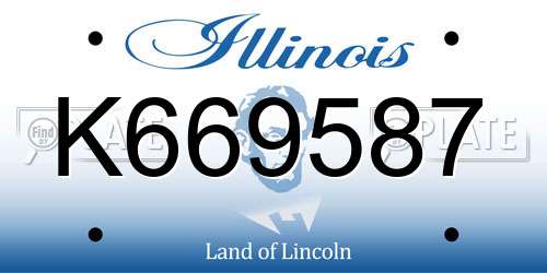 K669587 Illinois License Plate