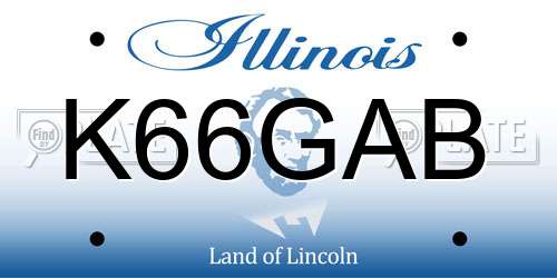 K66GAB Illinois License Plate