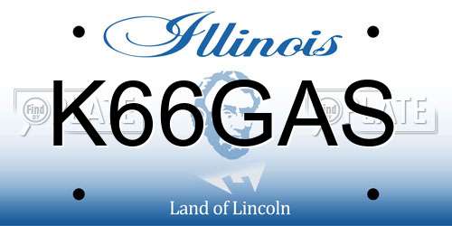 K66GAS Illinois License Plate