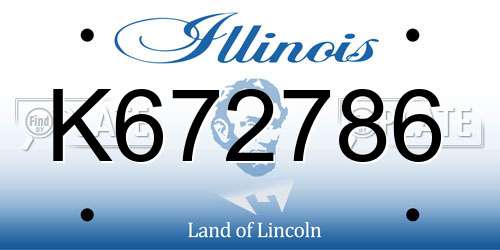 K672786 Illinois License Plate