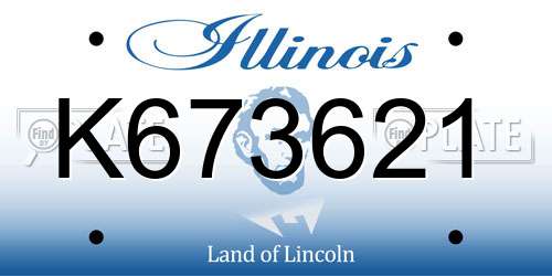K673621 Illinois License Plate