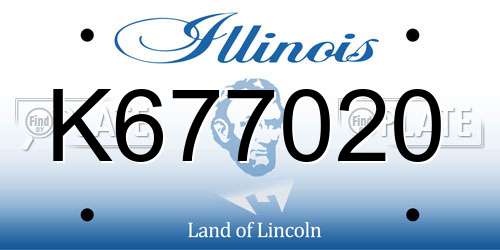 K677020 Illinois License Plate