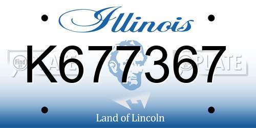 K677367 Illinois License Plate