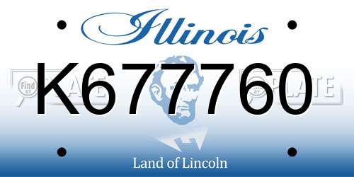 K677760 Illinois License Plate