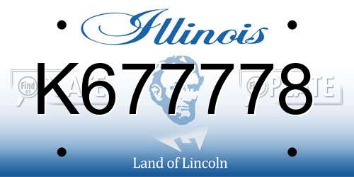 K677778 Illinois License Plate